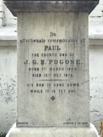 Epitaph of Pogose's 4th son, Paul