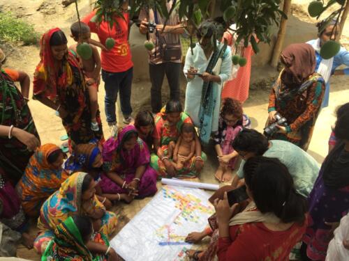 The community mapping and landscape design workshop with Hasibul Kabir and Marina Tabassum near the villages of around the site of Panigram Resort in Chougachha, Jessore.