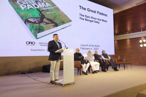 Shah Sarwar at the book launch event of The Great Padma