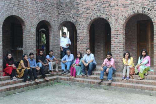 Bashirul Haq with the participants of design studio at Bengal Institute