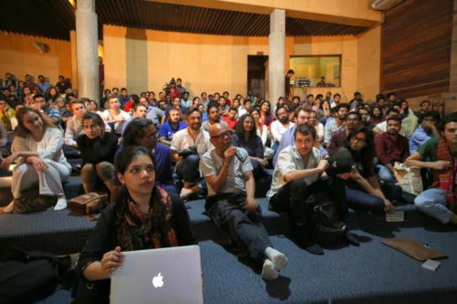 Audience at Chhayanaut for Dirk van Gameren's lecture "Building Landscapes"