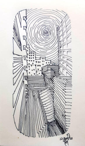 ‘The Aperture’, Pen on paper  by Moushumi Ahmed — Dhaka